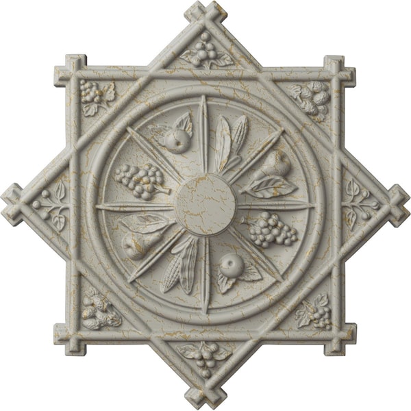 Ekena Millwork Antilles Ceiling Medallion (Fits Canopies up to 6"), 38 1/4"OD x 1 1/2"P, Pot of Cream Crackle CM38ANPCC - main